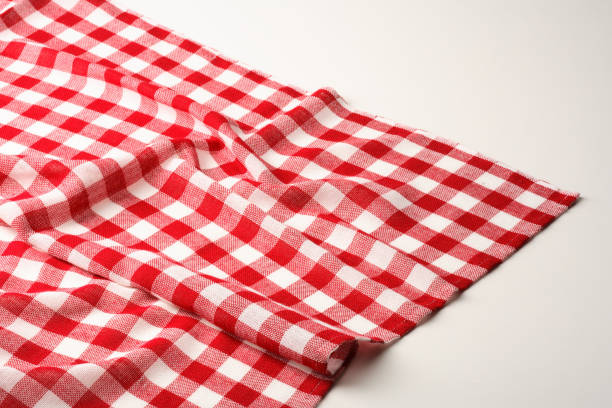 istock Checkered picnic blanket, red and white 1854256409
