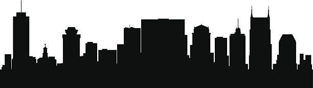 Nashville Tennessee city skyline silhouette Nashville, Tennessee city skyline silhouette vector illustration cityscape silhouettes stock illustrations
