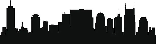 Vector illustration of Nashville Tennessee city skyline silhouette