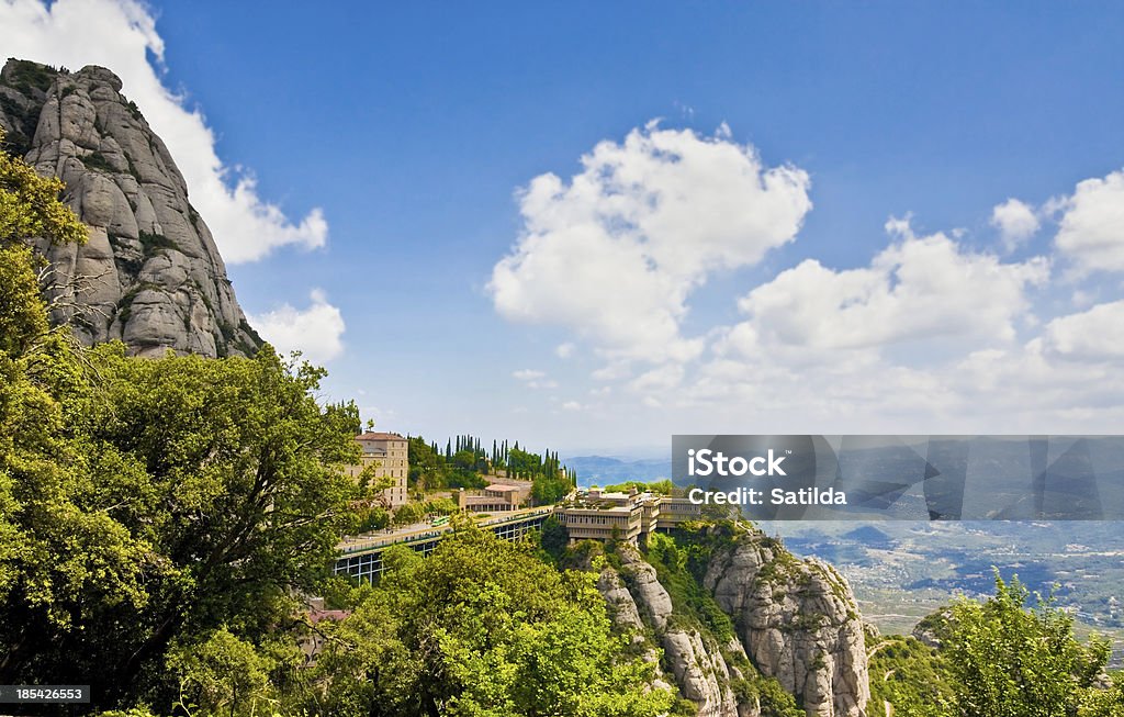 Vue sur la vallée et de Montserrat Monastère, en Catalogne, Espagne - Photo de Abbaye libre de droits