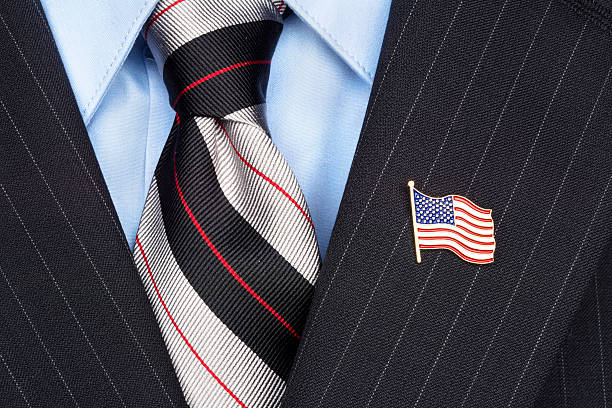 американский флаг лацкан - patriotism usa flag jewelry стоковые фото и изображения