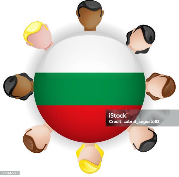 Bulgaria Flag Button Teamwork People Group Stock Illustration - Download Image Now - Adult, Badge, Bulgaria