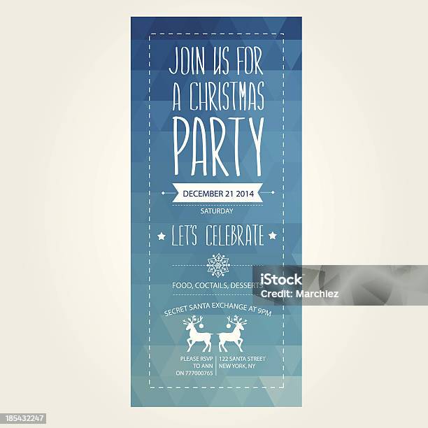 Invitation Merry Christmas Stock Illustration - Download Image Now - Invitation, Snowflake Shape, Blue