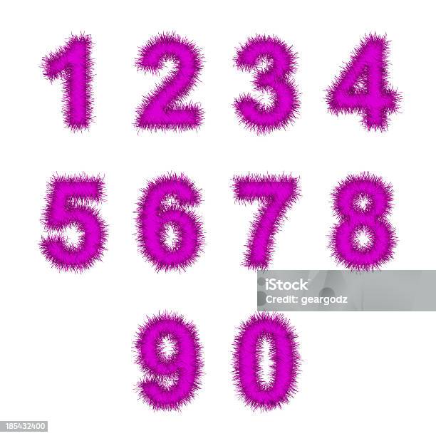 Pink Lametta Ziffern Auf Weiß Stockfoto und mehr Bilder von Alphabet - Alphabet, Bunt - Farbton, Dekoration