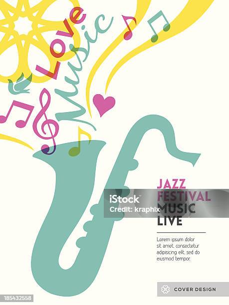 Musica Jazz Festival Sfondo Di Poster Modello Di Progettazione Grafica Layout - Immagini vettoriali stock e altre immagini di Arte