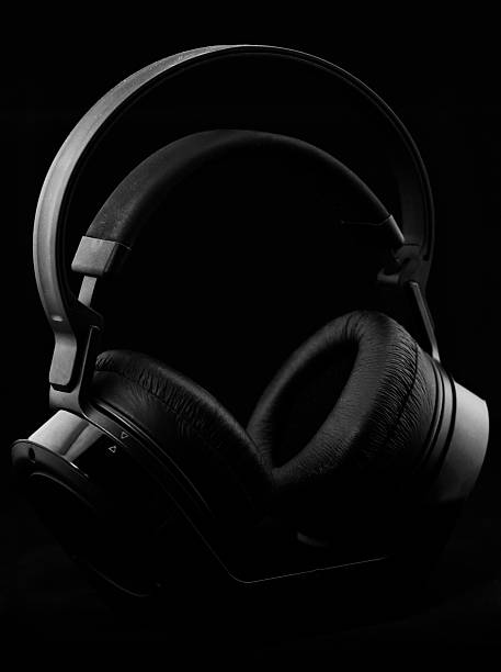 istock Headphones on black background 185433198