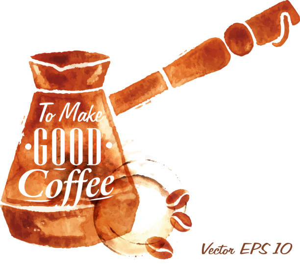 ilustrações de stock, clip art, desenhos animados e ícones de hyperolius turco pote de café - coffee stained wood stain coffee cup