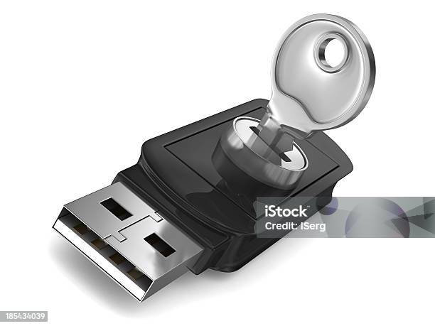 Flash Drive Usb Su Sfondo Bianco Immagine 3d Isolato - Fotografie stock e altre immagini di Accessibilità
