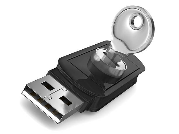 usb 플래시 드라이브를 흰색 배경. 격리됨에 3d 영상 - encryption usb flash drive security system security 뉴스 사진 이미지