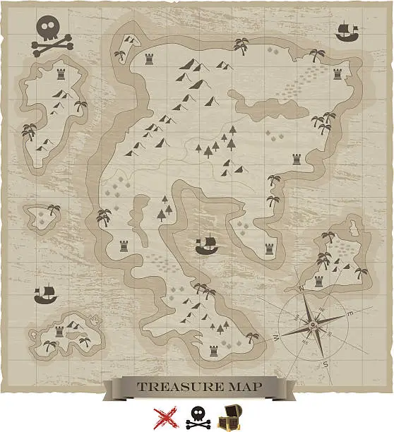 Vector illustration of Treasure Map