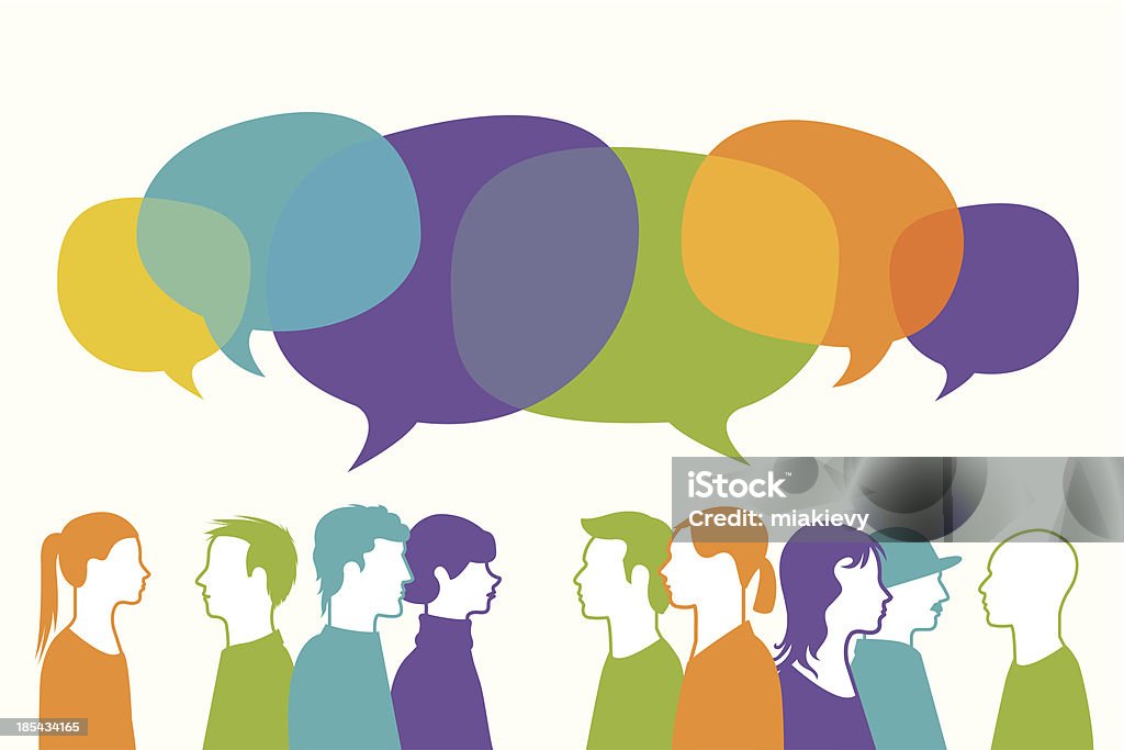 People chatting Easily editable vector illustration with layers. No transparencies used. Debate stock vector