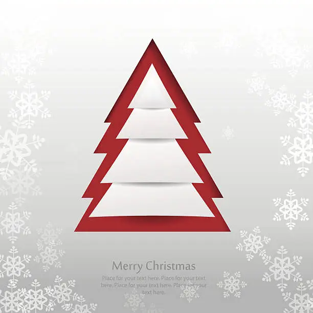 Vector illustration of Paper cutout Christmas tree