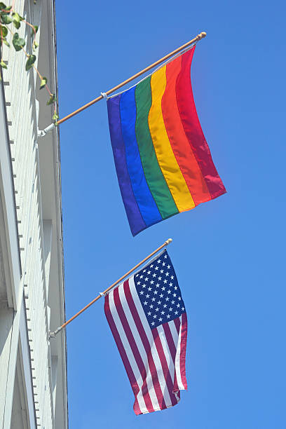 istock Gay Pride and American Flag 185434311