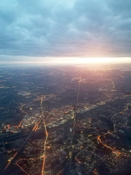 Tramonto in aereo - foto stock