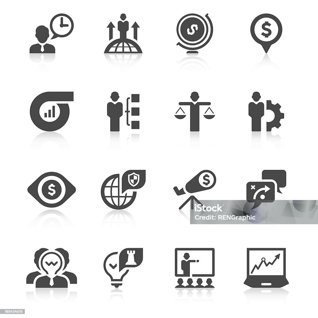 Set of black business icons on white background Set of 16 business vector icons.  Adult stock vector