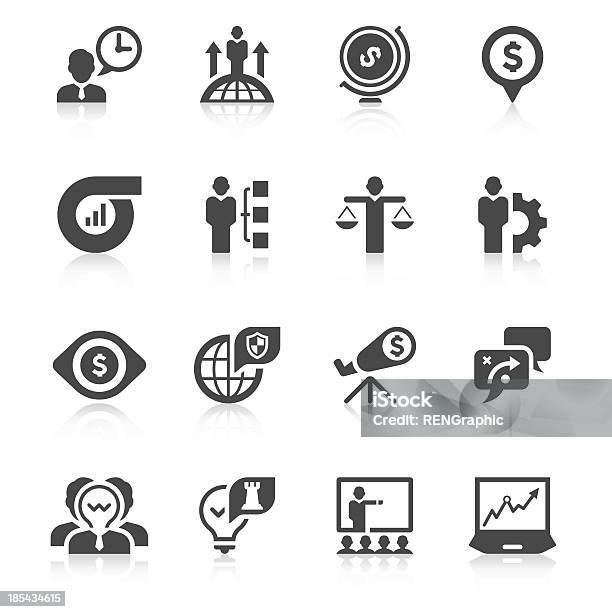 Set Of Black Business Icons On White Background Stock Illustration - Download Image Now - Adult, Black Color, Brainstorming