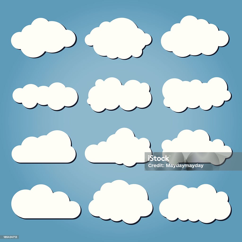 Nuvem Cloud - Vetor de Azul royalty-free