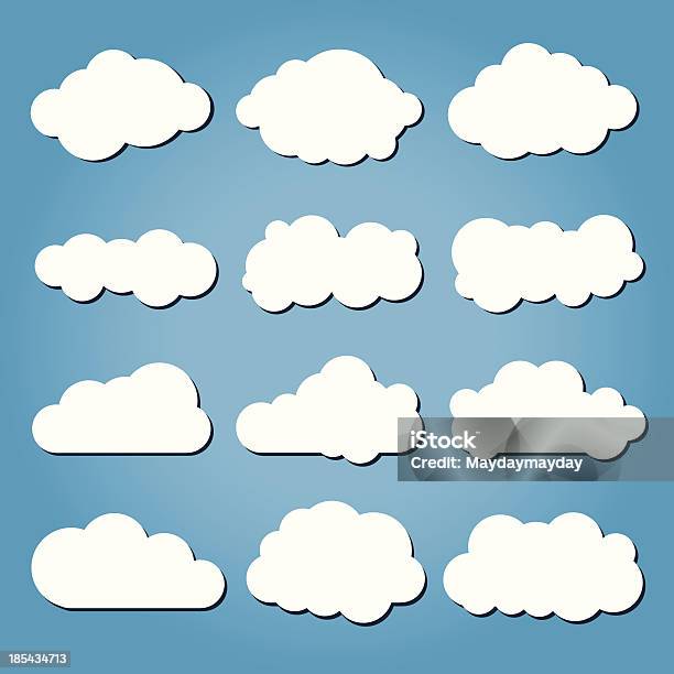 Vetores de Nuvem Cloud e mais imagens de Azul - Azul, Branco, Cloudscape