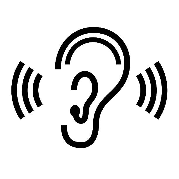 Ear illustration over white