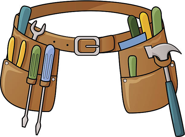 illustrations, cliparts, dessins animés et icônes de illustration de ceinturon porte-outils - work tool repairman tool belt hand tool