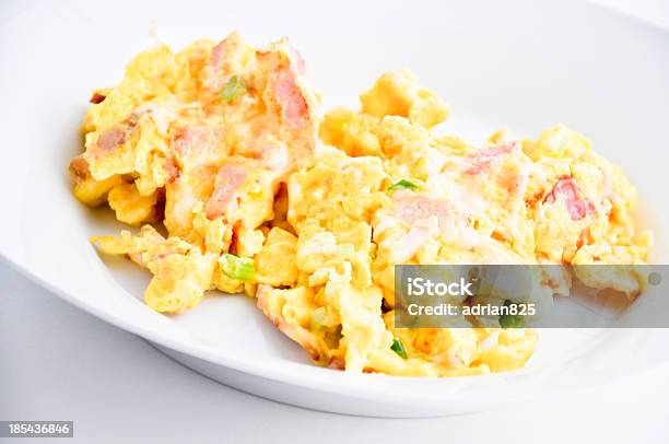 Morning Breakfast Scrambled Eggs Stock Photo - Download Image Now - Ham, Scrambled Eggs, Cheese