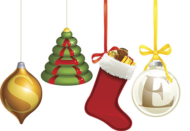 sale – weihnachtsdekoration - sale holiday christmas ornament red stock-grafiken, -clipart, -cartoons und -symbole