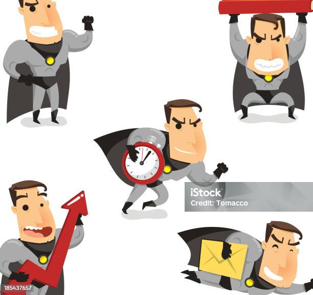Working Superhero Office Superhero Super Employee Stock Illustration - Download Image Now ...