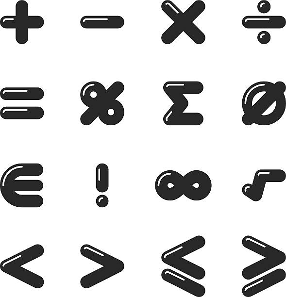 matematyka sylwetka ikony - znak równości stock illustrations