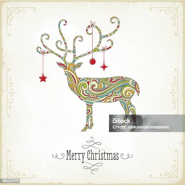 Christmas Reindeer Stock Illustration - Download Image Now - Abstract, Animal, Border - Frame