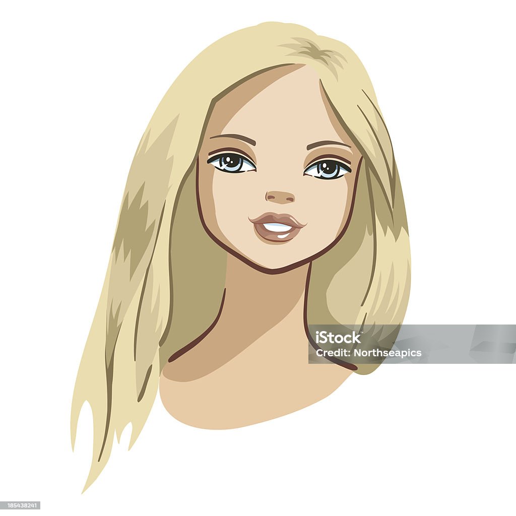 Gorgeous blond woman face vector illustration Gorgeous blond woman face. Vector illustration. Scandinavian type: blond hear, blue eyes. 18-19 Years stock vector