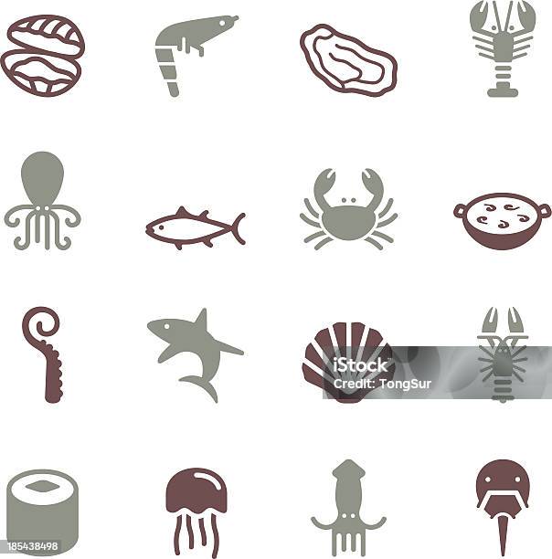 Seafood Icons Color Series Stock Illustration - Download Image Now - Lobster - Seafood, Crab, Crab - Seafood