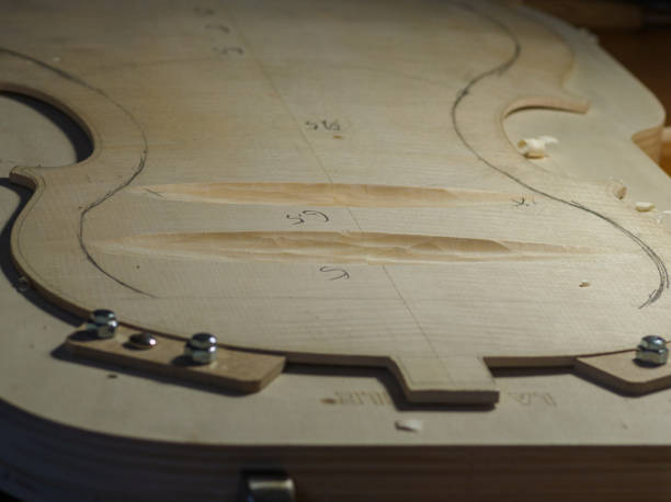 istock artisan luthier stringed instrument maker carve a spruce wood cello plate with gouge 1854395076