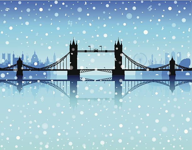 illustrazioni stock, clip art, cartoni animati e icone di tendenza di londra da neve - london england christmas snow winter