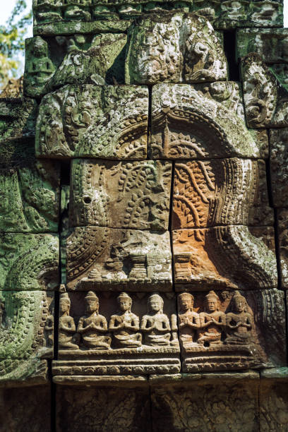 Ancient reliefs  in Angkor Wat complex near Siem Reap, Cambodia