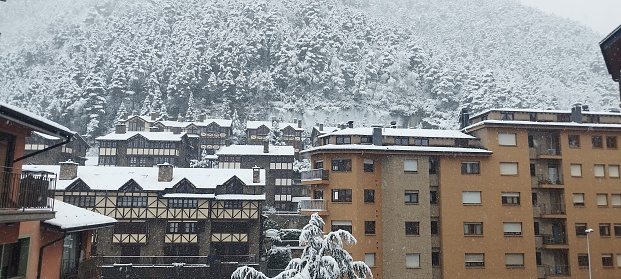 It is snowing in Andorra