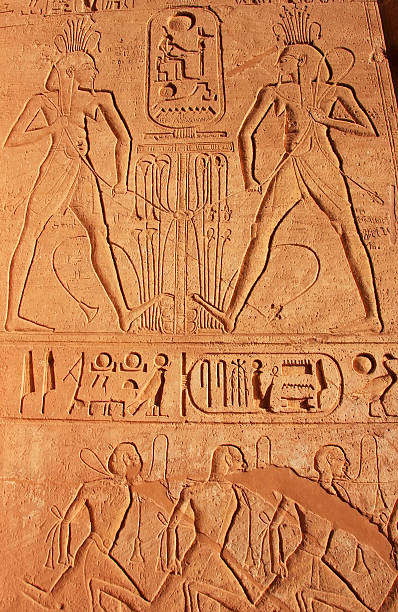 istock Ancient hieroglyphics on the wall, Great temple of Abu Simbel 185449554