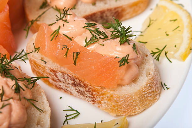 Salmon canapes.