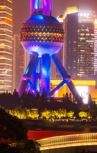 observation deck of the Oriental Pearl Tower \nLujiazui Pudong, Shanghai China