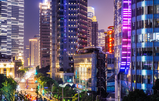 Shanghai Business skyline at night, China
 Shanghai, China