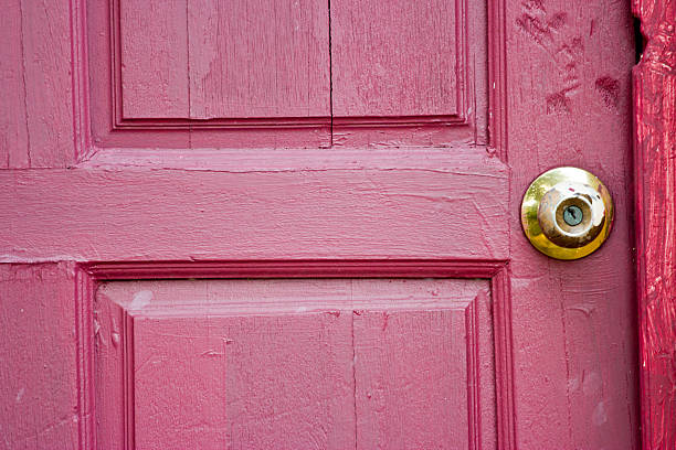 istock Door knob on red 185450956