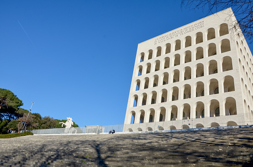 The Palazzo della Civiltà Italiana, also known as the Palazzo della Civiltà del Lavoro, or Colosseo Quadrato (\