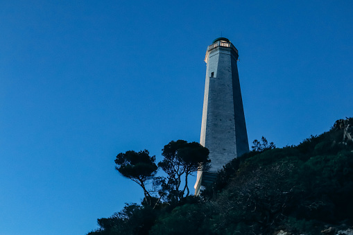 Lighthouse on the famous peninsula of Saint Jean Cap Ferrat, in the south of France