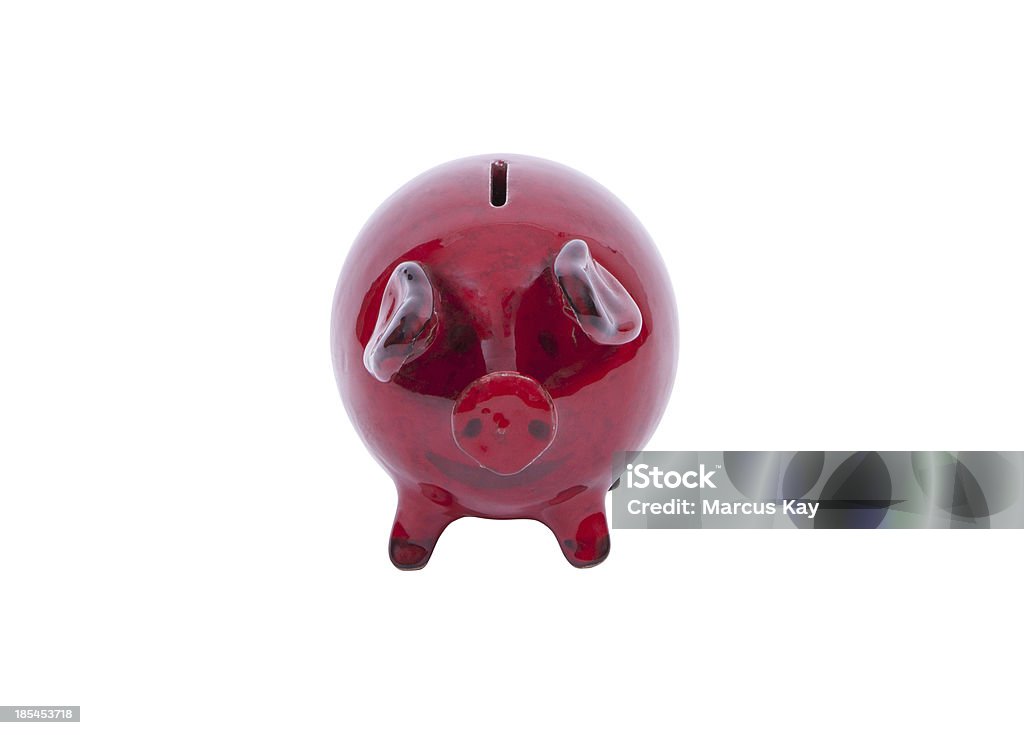 Red piggy bank - Foto de stock de Aposentadoria royalty-free