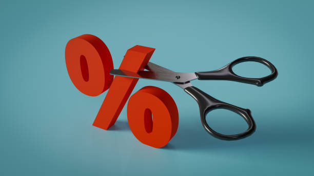 Background of  bank's interest rate cut concept, 3d rendering