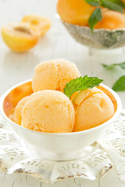 istock Homemade apricot ice cream. 185455686