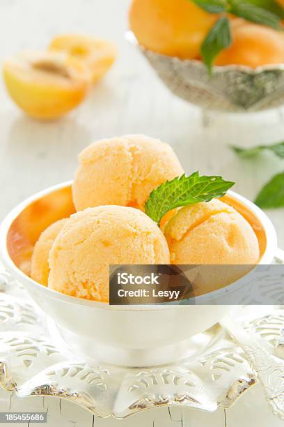 Homemade Apricot Ice Cream Stock Photo - Download Image Now - Apricot, Close-up, Cold Temperature