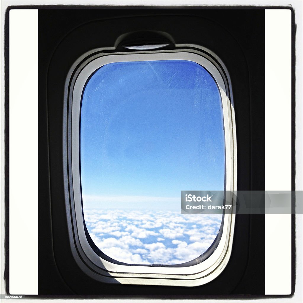 飛行機の窓を通してお - ガラスのロイヤリティフリーストックフォト