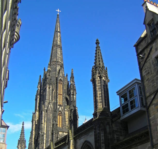istock View on catholic church in Edinburgh. 1854580975