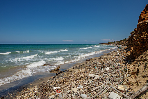 The plastic pollution from an Italian beach in Puglia