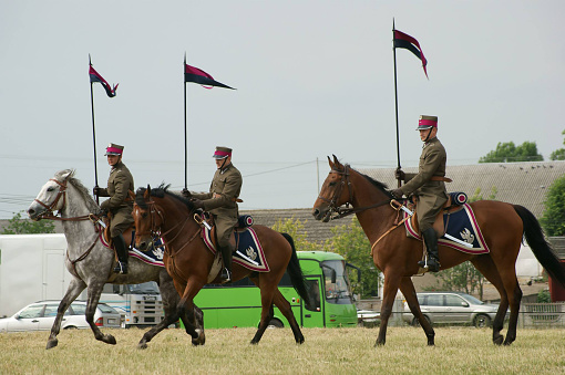 Buenos Aires - September 9, 2023: Argentinian soldiers march in the capital